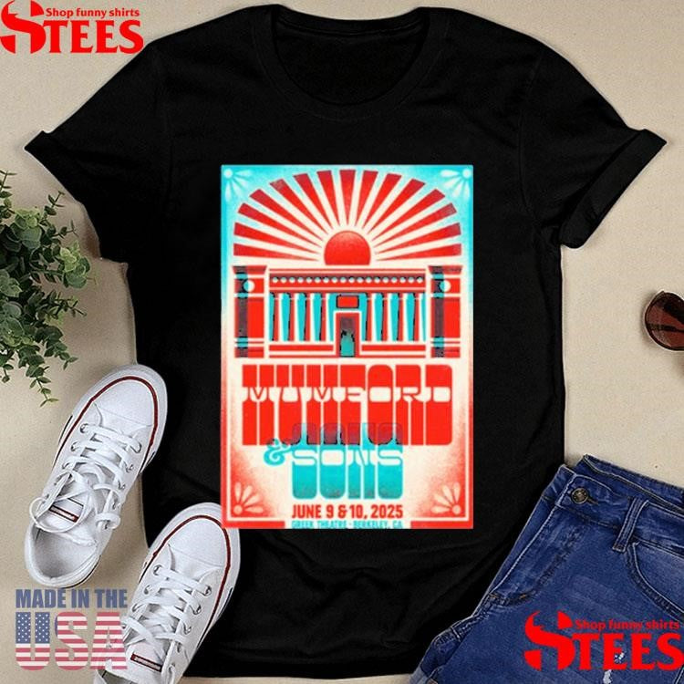 Mumford & Sons Greek Theatre June 9 10 2025 Poster Berkeley Ca Portrait T-shirt