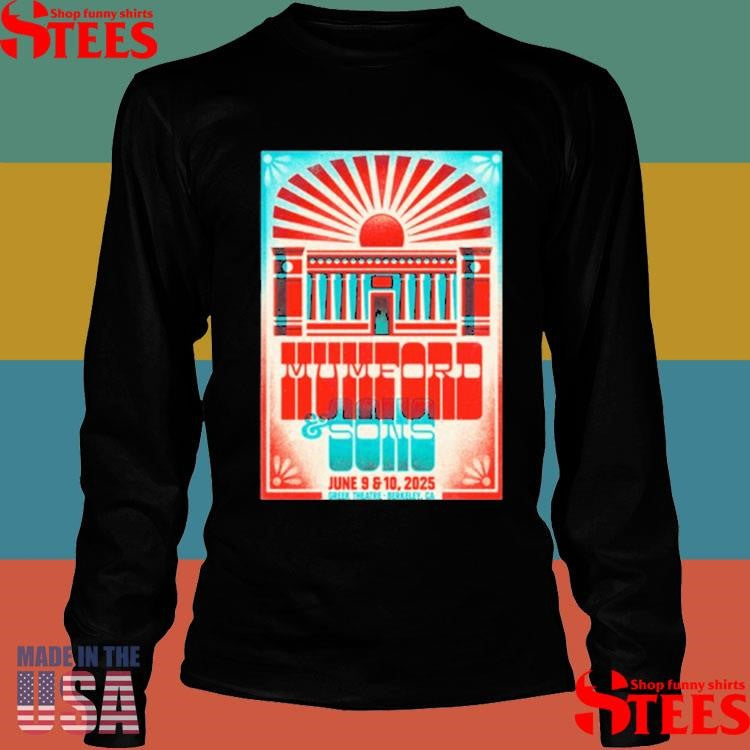 Mumford & Sons Greek Theatre June 9 10 2025 Poster Berkeley Ca Portrait T-shirt