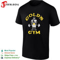 Muscle Joe Body Bulider wearing yellow briefs Gold’s Gym funny shirt