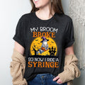 My Broom Broke So Now I Ride A Syringe Shirt - Funny Nurse Halloween T-Shirt, Spooky Medical Costume Tee Hoodie, Sweatshirt