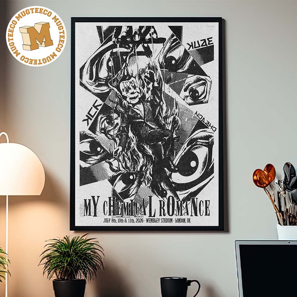 My Chemical Romance London 2026 Event Poster at Wembley Stadium On July 8 10 2026 Home Decor Poster Canvas