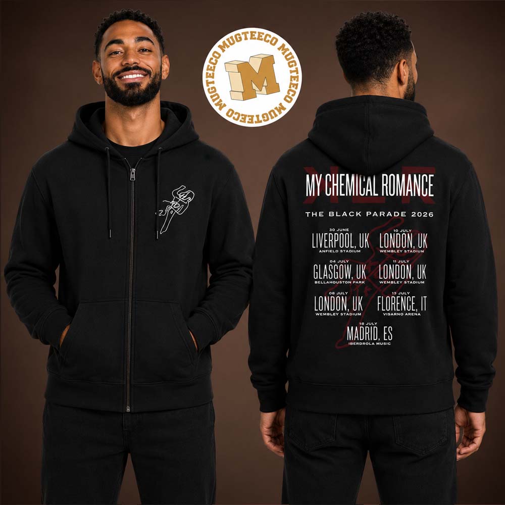 My Chemical Romance The Black Parade 2026 Tour EU And UK Merch Dates Back Zip Up Hoodie