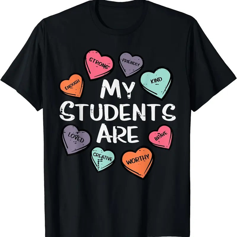 My Students Are Enough Friendly Valentines Day Teacher Women T-Shirt Hoodie, Sweatshirt | CiraTrend.com