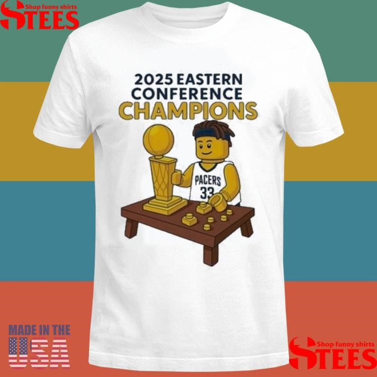 Myles Turner Indiana Pacers Eastern Conference Champions 2025 Lego T-shirt