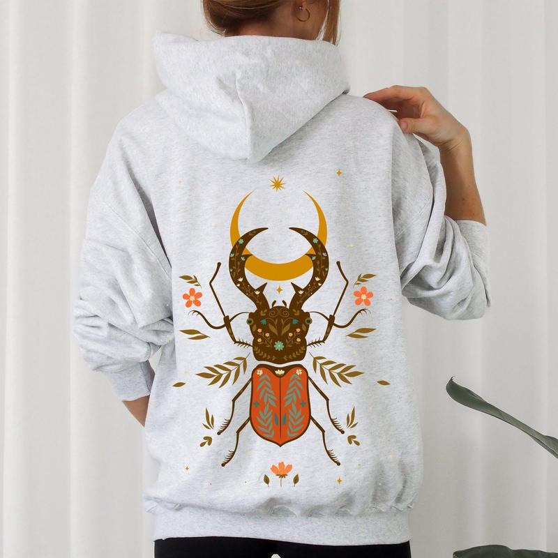 Mystical Animal, Fern, Botanical Floral Hoodie T-Shirts, Sweatshirt | CiraTrend.com
