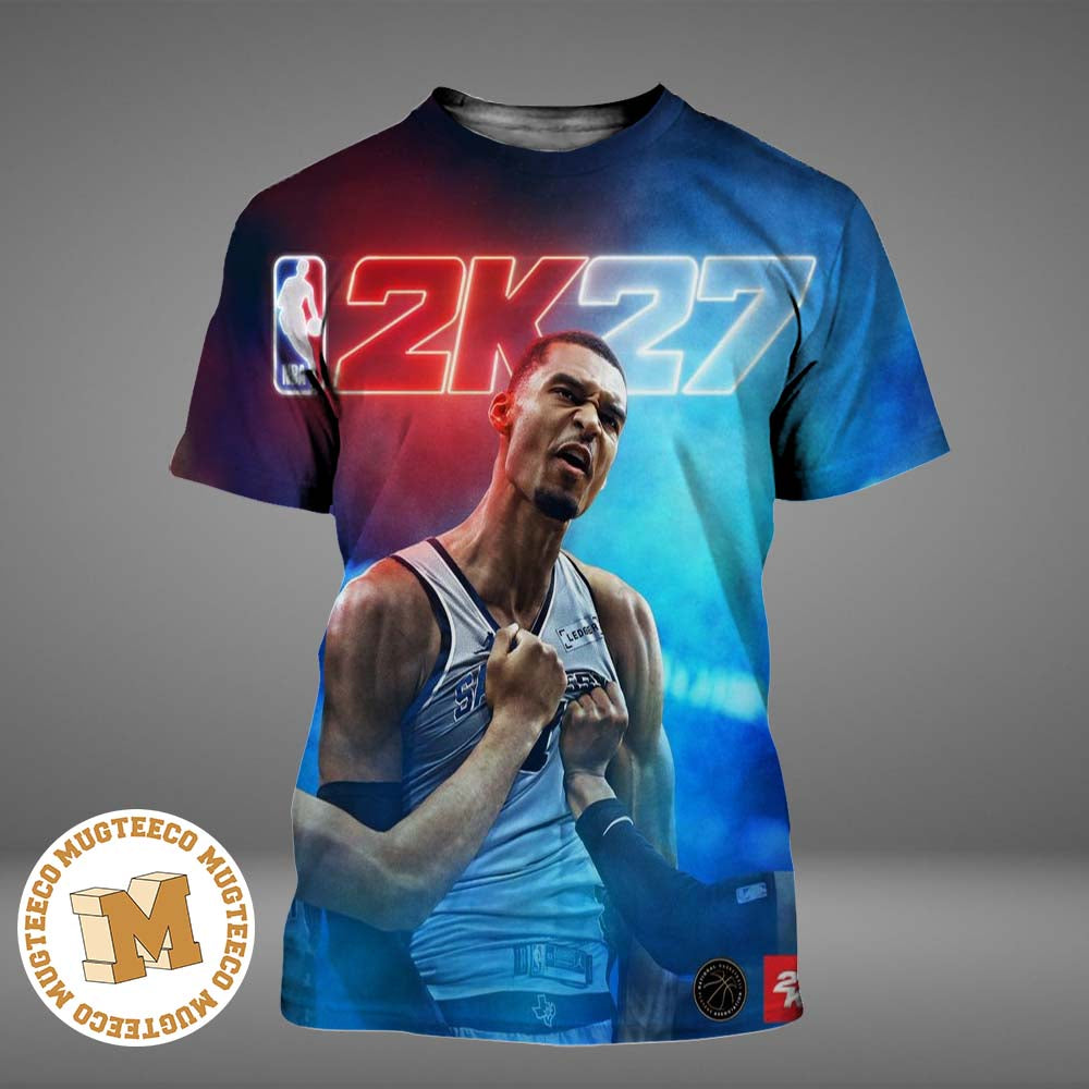 NBA 2K27 Standard Edition Cover Athlete Victor Wembanyama All Over Print Shirt