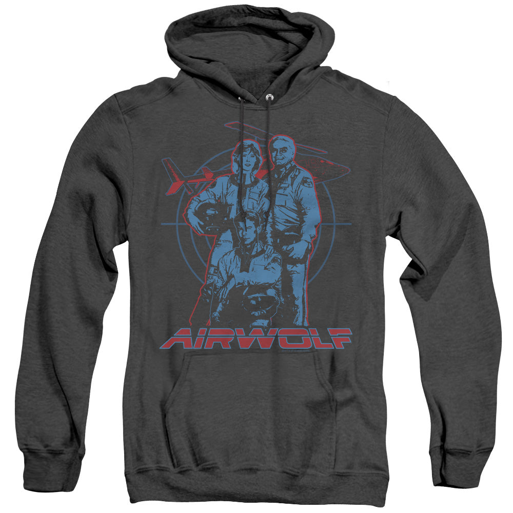 Airwolf Graphic Mens Heather Hoodie Black T-Shirts, Sweatshirt | CiraTrend.com (Image 1)