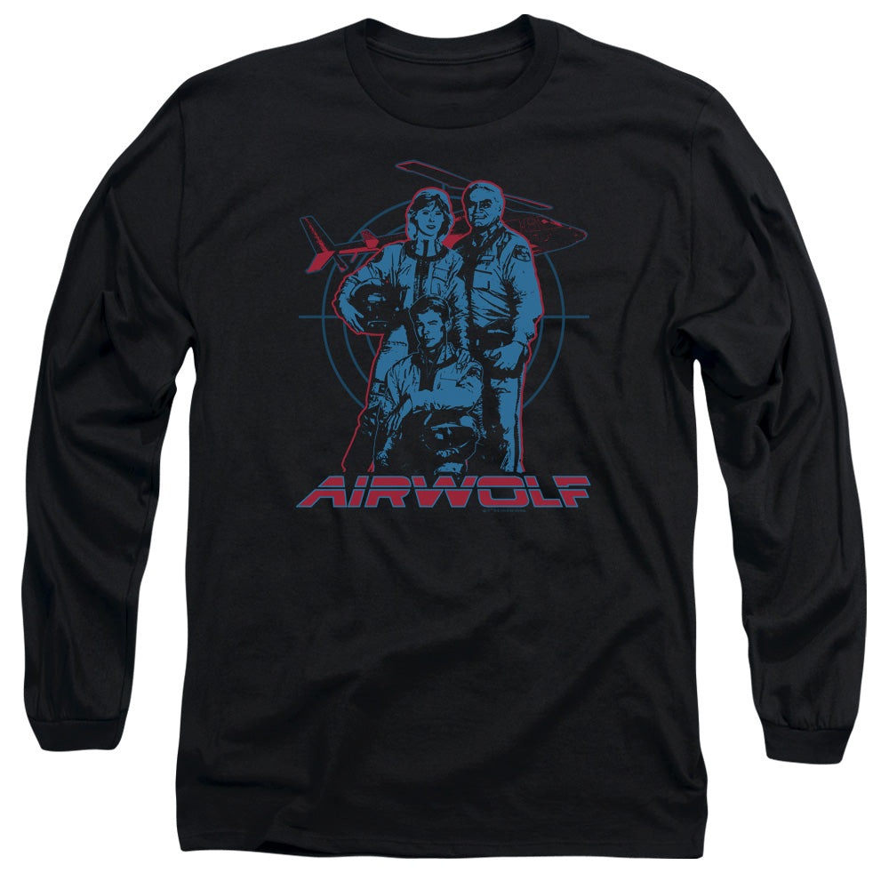Airwolf Graphic Mens Long Sleeve Shirt Black Hoodie, Sweatshirt | CiraTrend.com (Image 2)