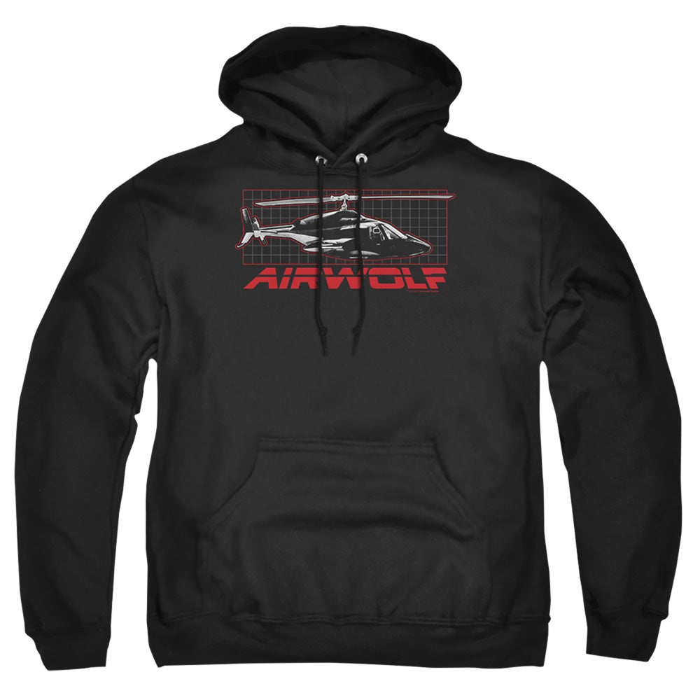 Airwolf Grid Mens Hoodie Black T-Shirts, Sweatshirt | CiraTrend.com (Image 2)
