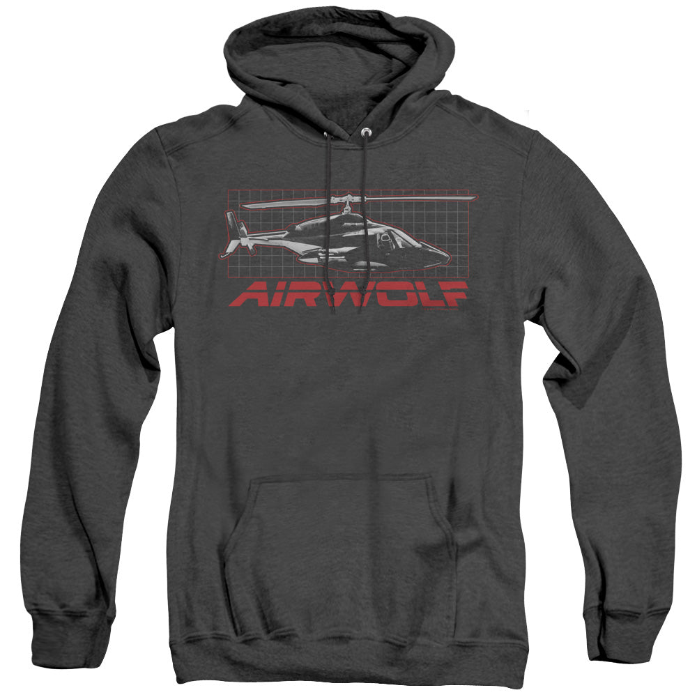 Airwolf Grid Mens Heather Hoodie Black T-Shirts, Sweatshirt | CiraTrend.com (Image 1)