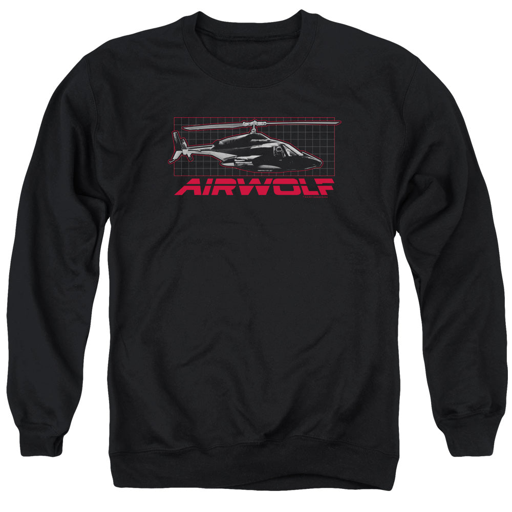 Airwolf Grid Mens Crewneck Sweatshirt Black T-Shirts, Hoodie | CiraTrend.com