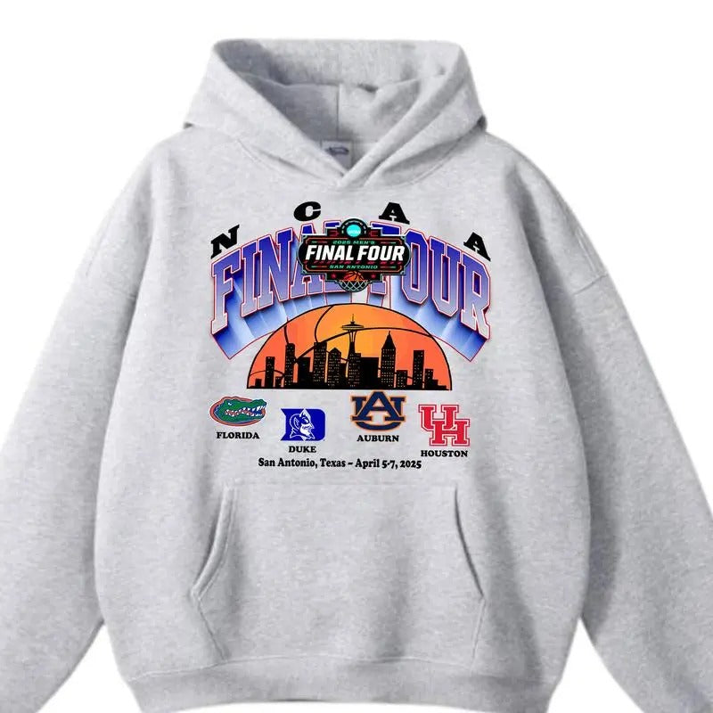 NCAA 2025 Basketball Final Four San Antonio Hoodie, NCAA Basketball Last 4 Team Shirt, Gift For Men, Women Menswear Tops...