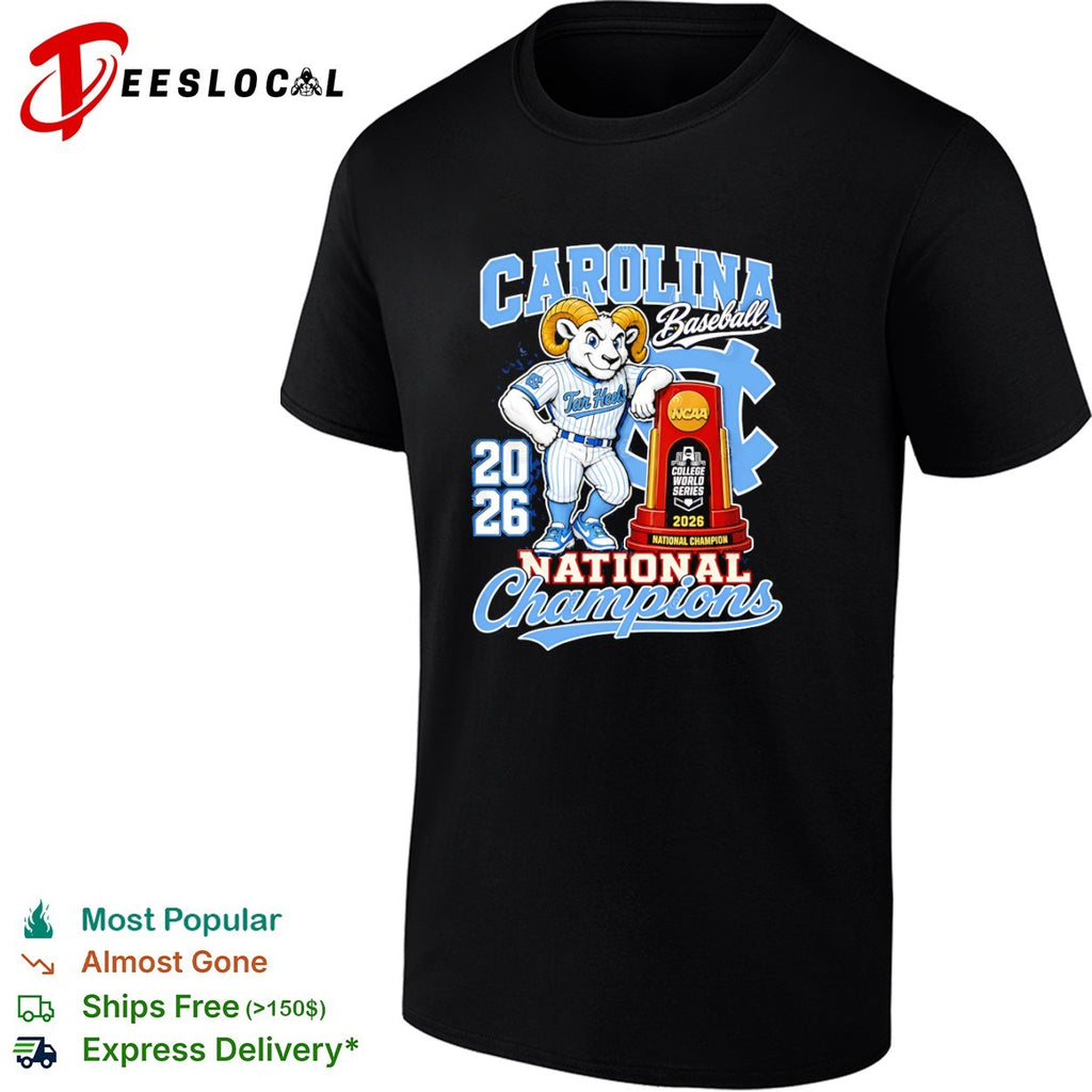 NCAA Carolina Tar Heel Baseball 2026 National Champions Rameses shirt