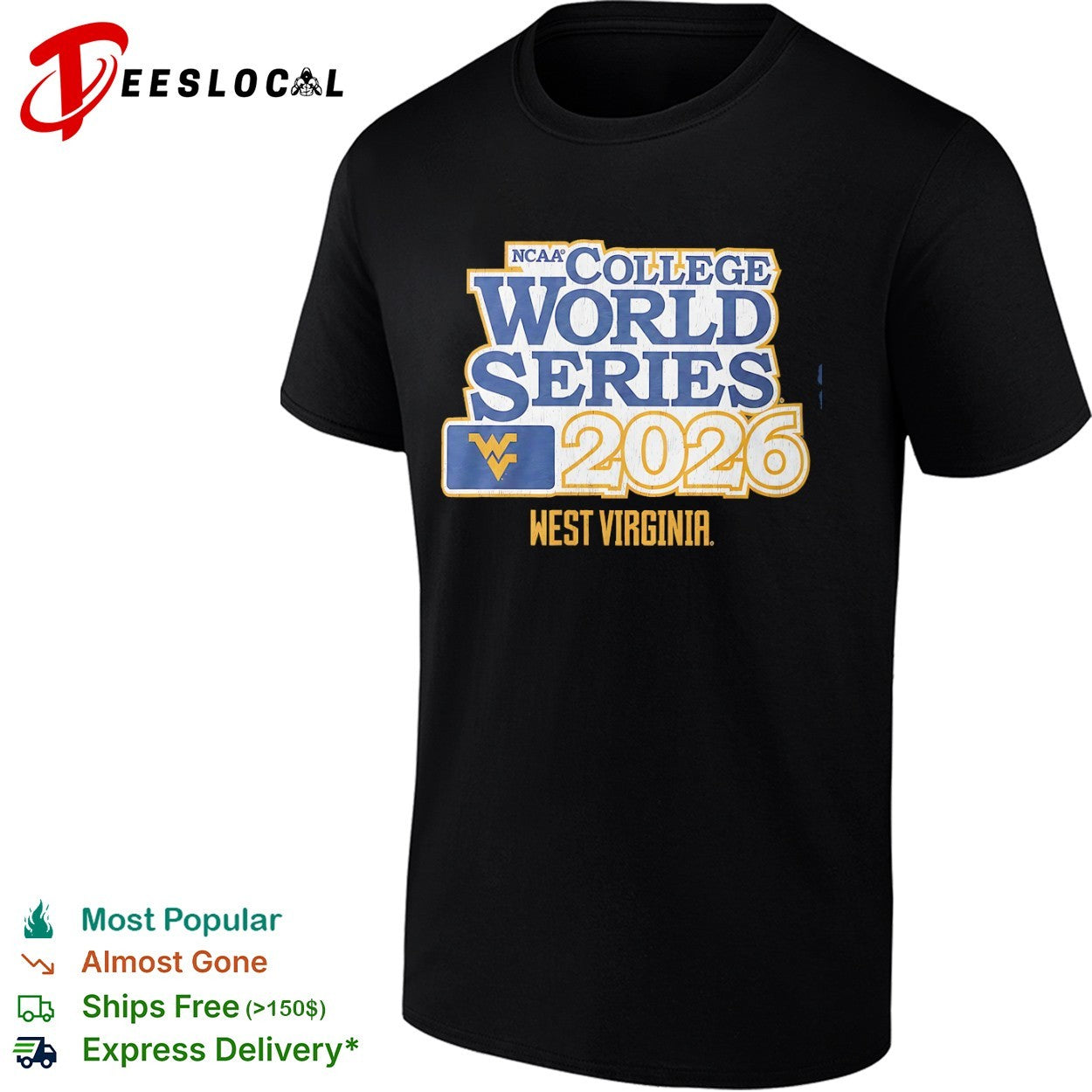 NCAA College World Series 2026 West Virginia Mountaineers Baseball shirt