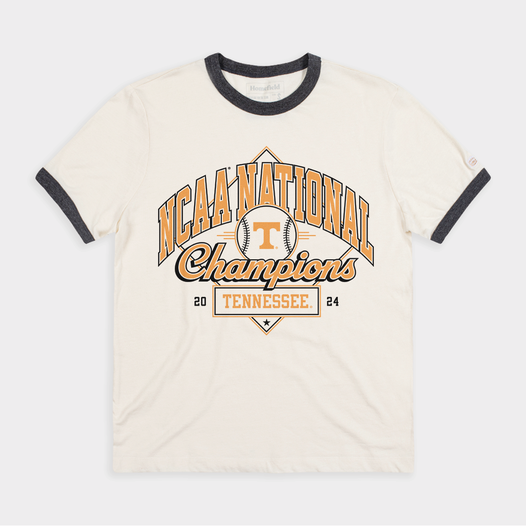 Tennessee Baseball 2024 National Champs Ringer Tee Style001