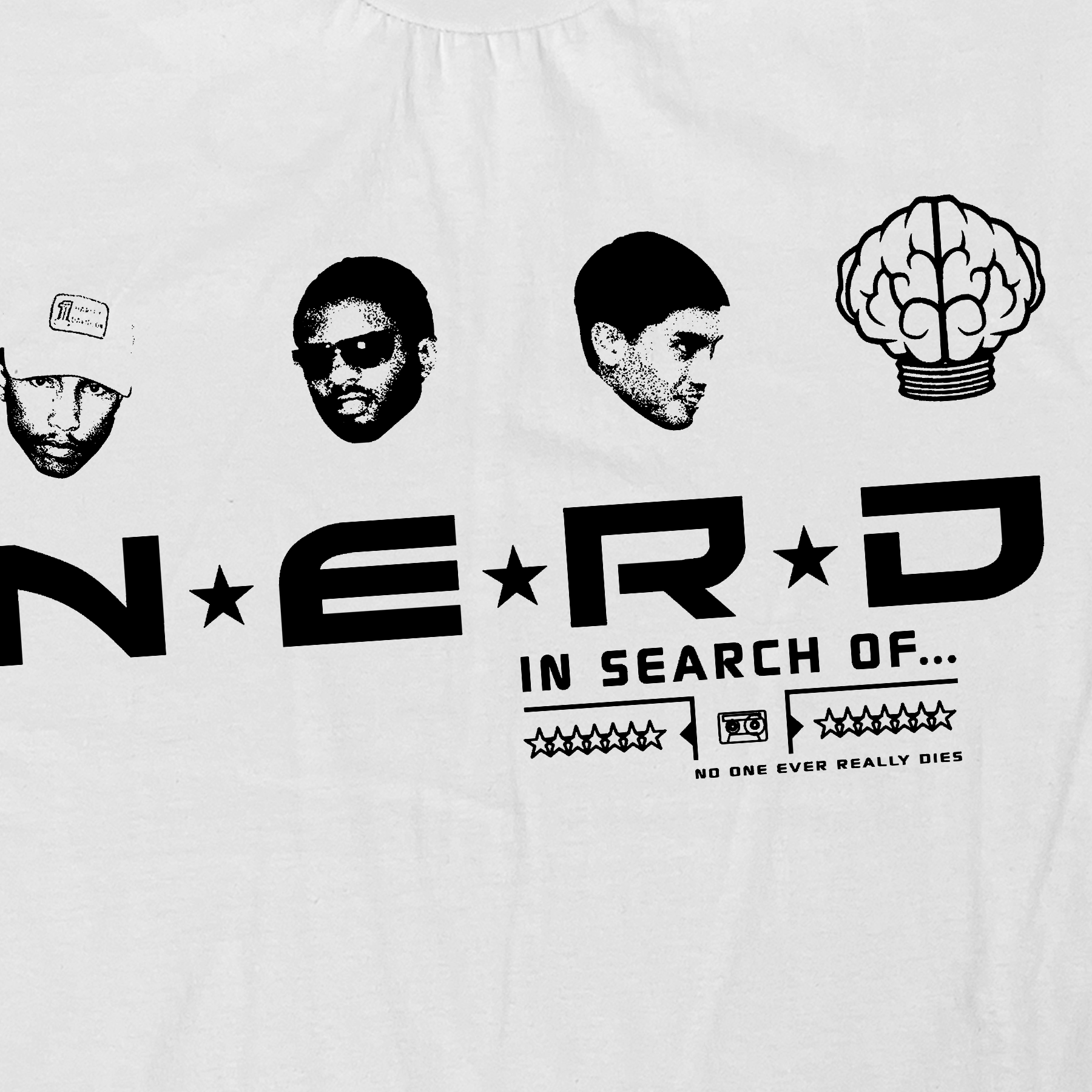 VINTAGE N.E.R.D 2002 'IN SEARCH OF' MERCH HEAVYWEIGHT WHITE CUT-OFF T-SHIRT Hoodie, Sweatshirt | CiraTrend.com (Image 2)