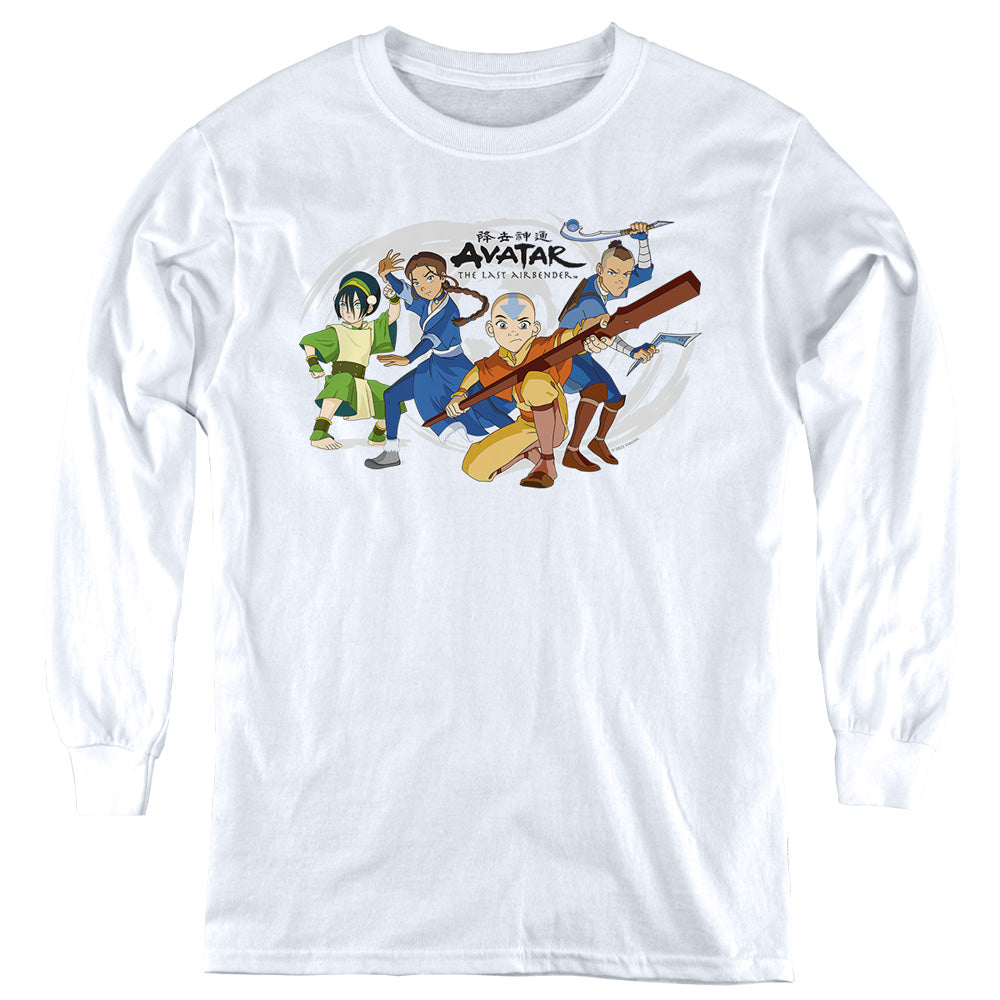 Avatar The Last Airbender Avatars Group Long Sleeve Kids Youth T Shirt White Hoodie, Sweatshirt | CiraTrend.com