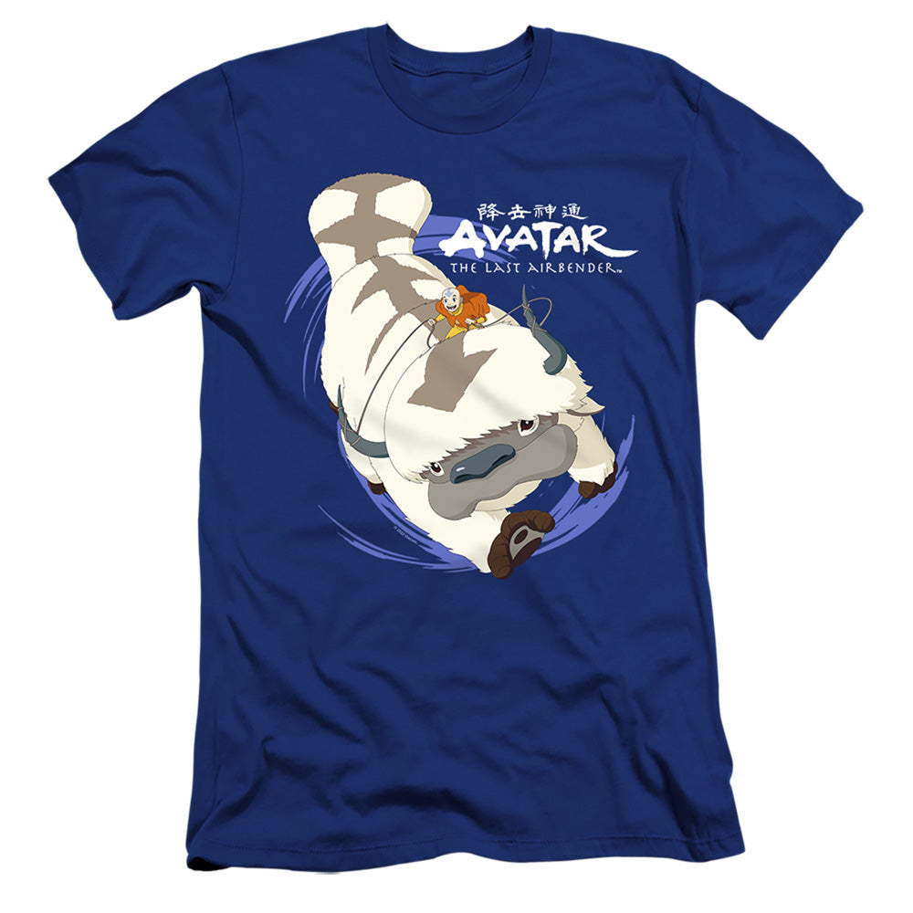 Avatar The Last Airbender Appa In Flight Premium Bella Canvas Slim Fit Mens T Shirt Royal Blue Hoodie, Sweatshirt