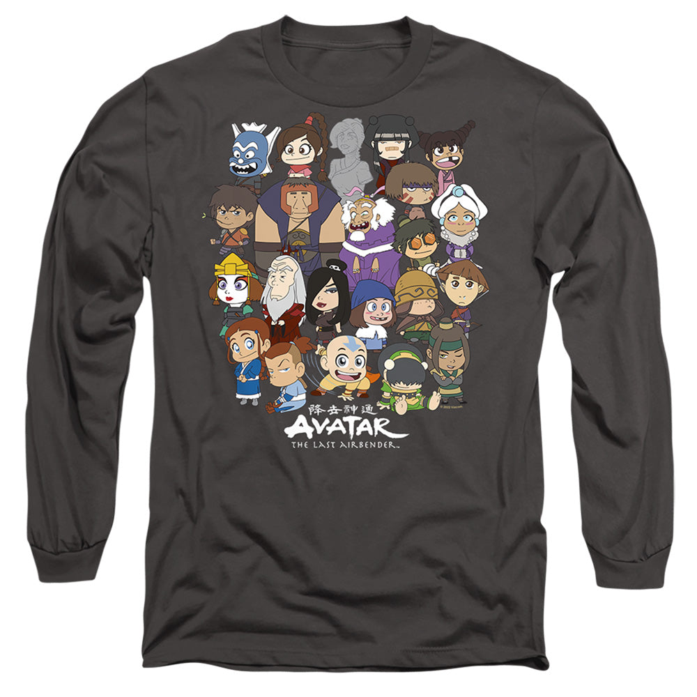 Avatar The Last Airbender Chibi Group Mens Long Sleeve Shirt Charcoal Hoodie, Sweatshirt | CiraTrend.com (Image 3)