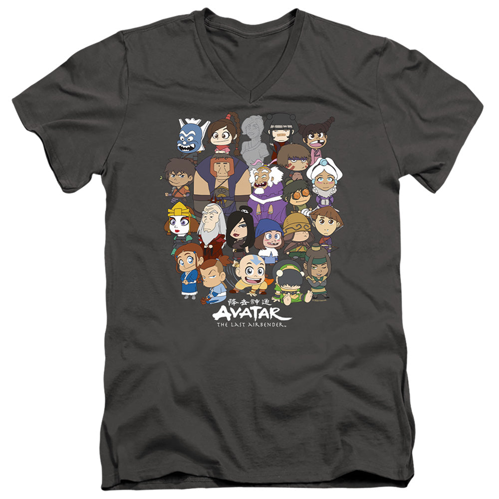 Avatar The Last Airbender Chibi Group Mens Slim Fit V-Neck T Shirt Charcoal Hoodie, Sweatshirt | CiraTrend.com