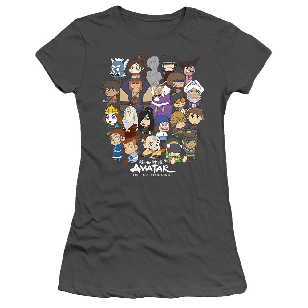 Avatar The Last Airbender Chibi Group Junior Sheer Cap Sleeve Womens T ShirtCharcoal T-Shirts, Hoodie, Sweatshirt