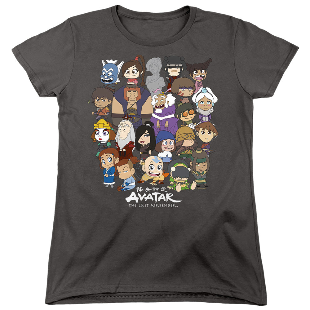 Avatar The Last Airbender Chibi Group Womens T Shirt Charcoal Hoodie, Sweatshirt | CiraTrend.com