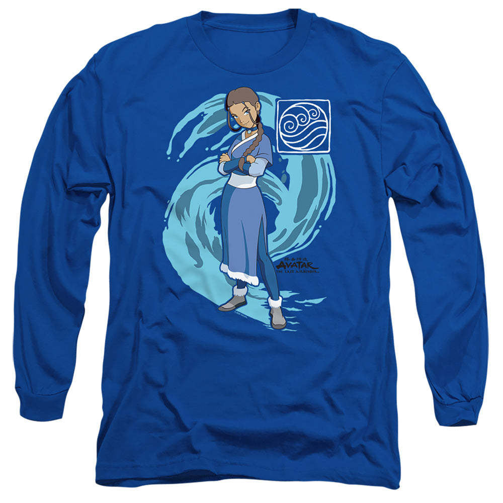 Avatar The Last Airbender Katara Water Wave Mens Long Sleeve Shirt Royal Blue Hoodie, Sweatshirt | CiraTrend.com (Image 1)