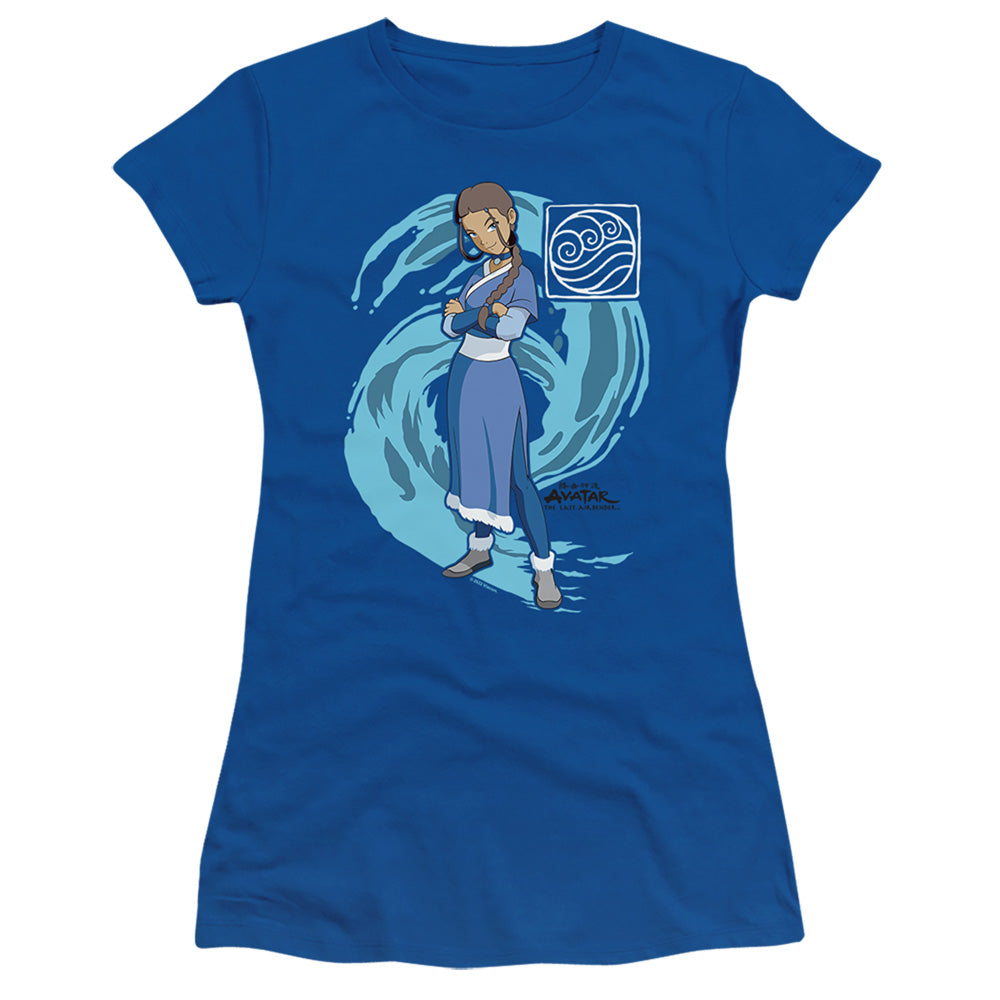 Avatar The Last Airbender Katara Water Wave Junior Sheer Cap Sleeve Womens T ShirtRoyal Blue T-Shirts, Hoodie, Sweatshirt