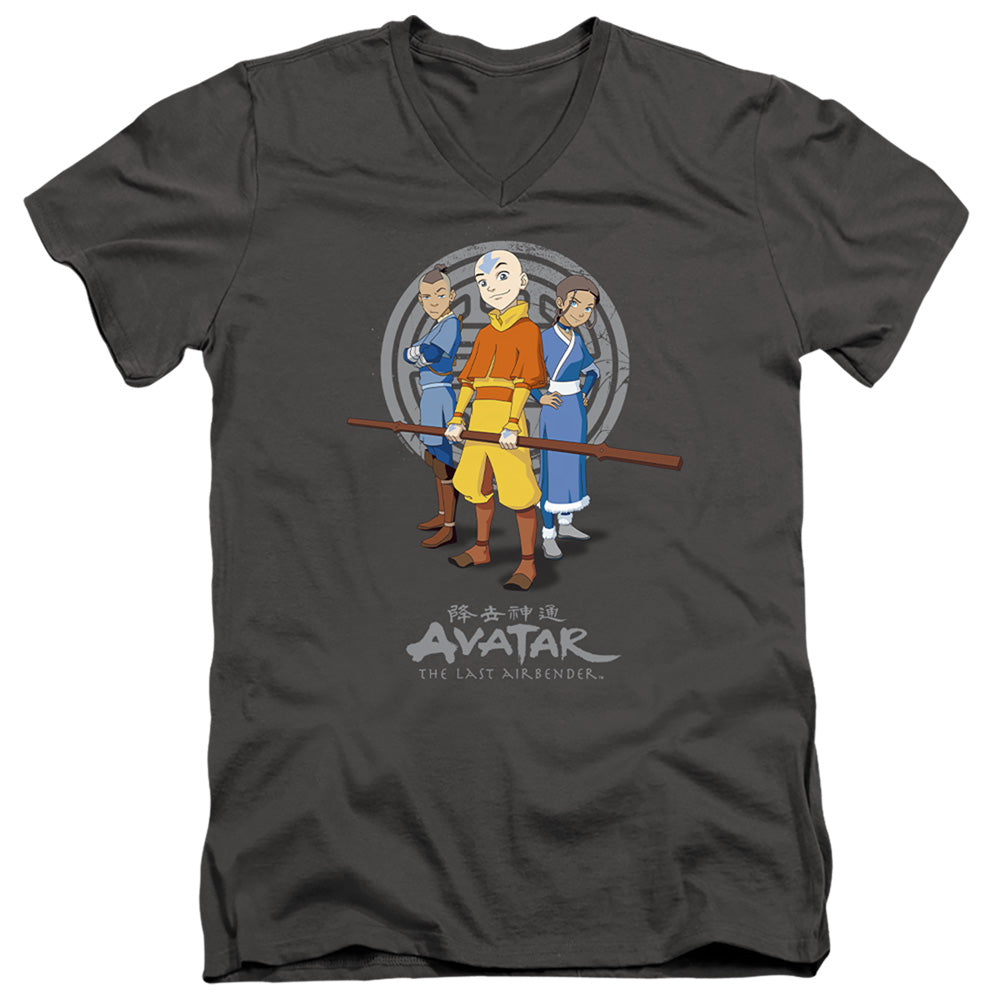 Avatar The Last Airbender Team Avatar Mens Slim Fit V-Neck T Shirt Charcoal Hoodie, Sweatshirt | CiraTrend.com