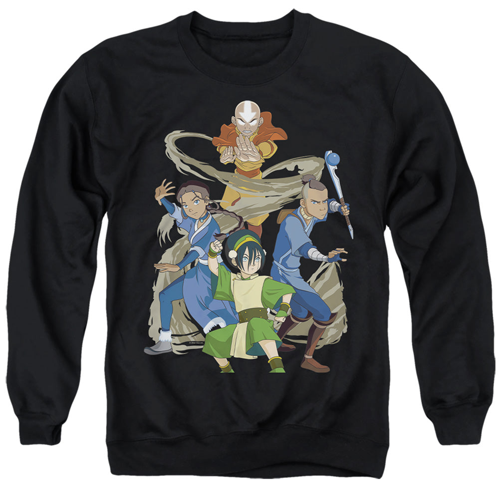Avatar The Last Airbender Team Avatar Elements Mens Crewneck Sweatshirt Black T-Shirts, Hoodie | CiraTrend.com
