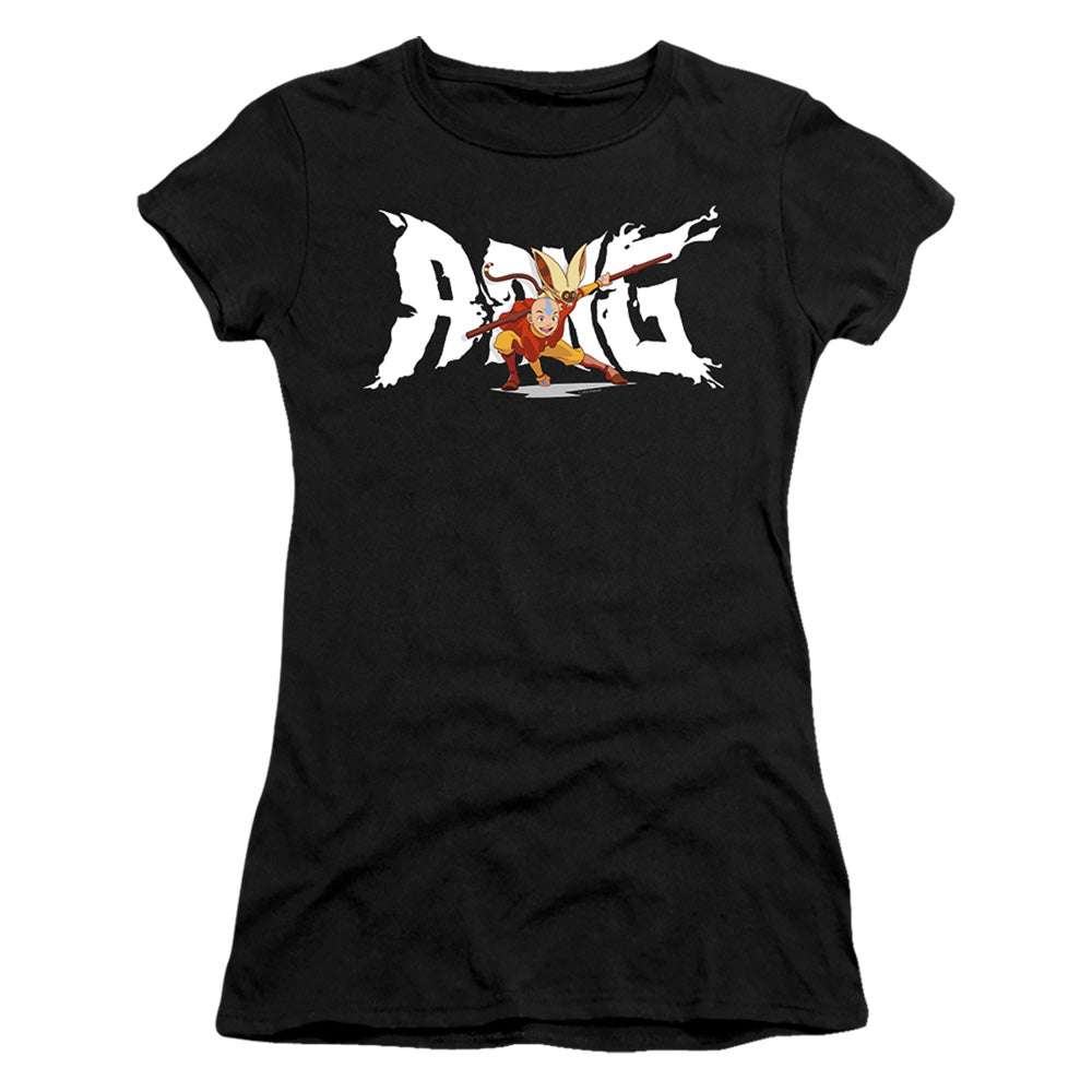 Avatar The Last Airbender Aang And Momo Junior Sheer Cap Sleeve Womens T ShirtBlack T-Shirts, Hoodie, Sweatshirt