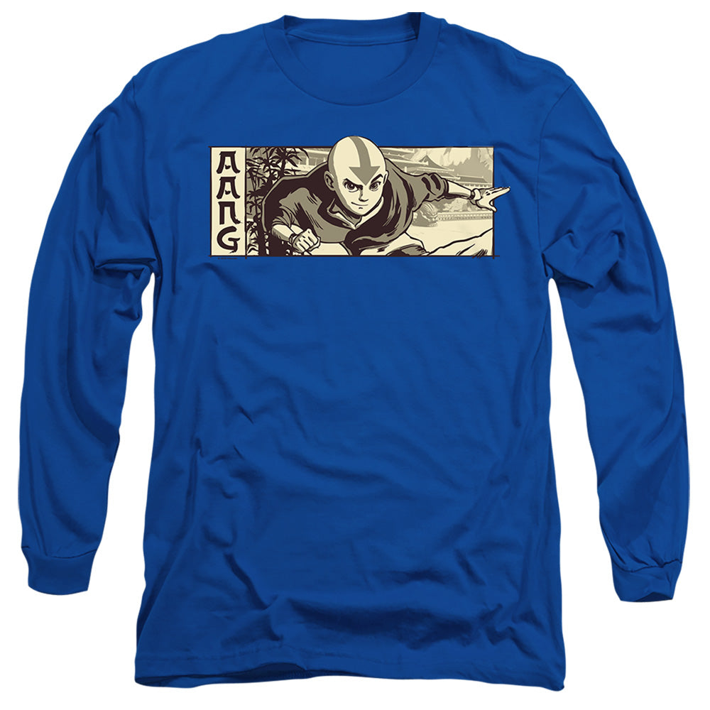 Avatar The Last Airbender Illustrated Aang Mens Long Sleeve Shirt Royal Blue Hoodie, Sweatshirt | CiraTrend.com (Image 3)