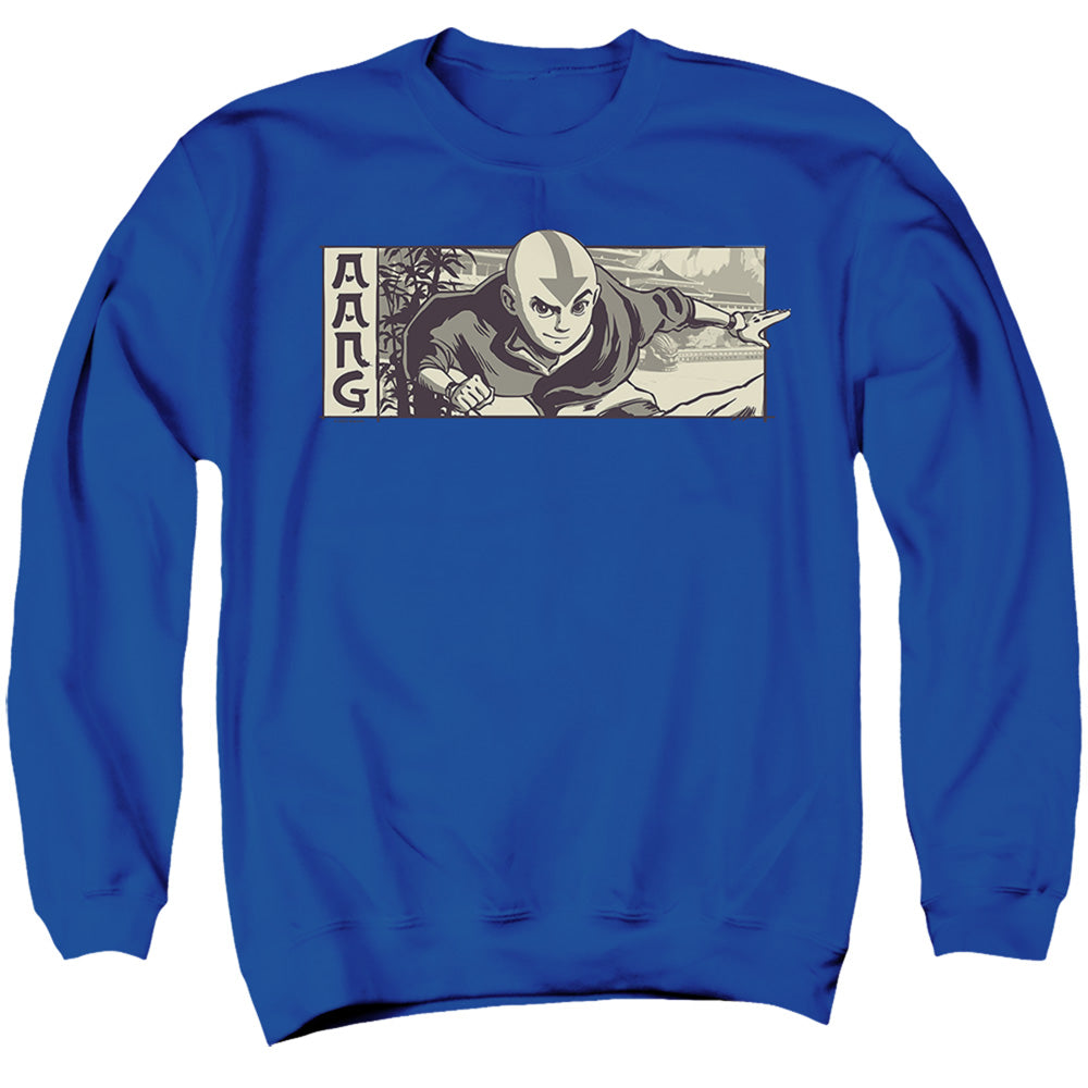 Avatar The Last Airbender Illustrated Aang Mens Crewneck Sweatshirt Royal Blue Style001 T-Shirts, Hoodie (Image 1)