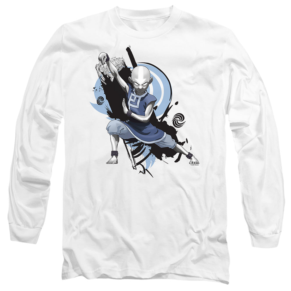 Avatar The Last Airbender Energybending Aang Mens Long Sleeve Shirt White Hoodie, Sweatshirt | CiraTrend.com (Image 2)