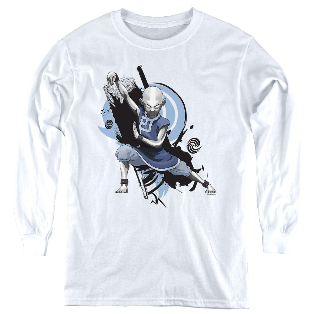 Avatar The Last Airbender Energybending Aang Long Sleeve Kids Youth T Shirt White Hoodie, Sweatshirt | CiraTrend.com