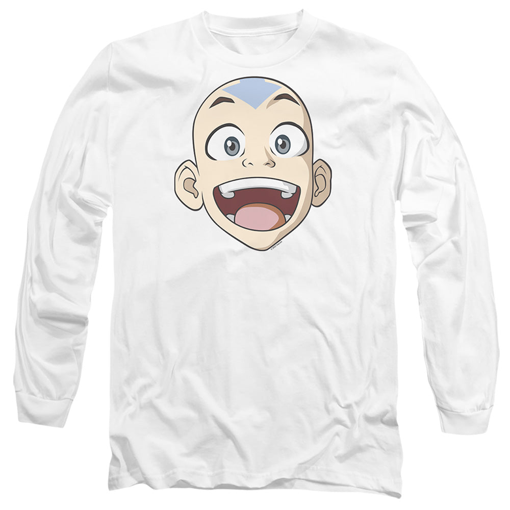 Avatar The Last Airbender Big Aang Face Mens Long Sleeve Shirt White Hoodie, Sweatshirt | CiraTrend.com (Image 3)