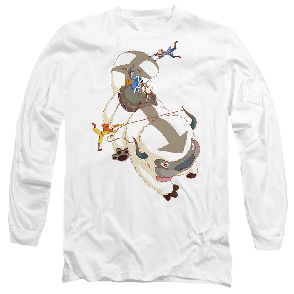 Avatar The Last Airbender Hang On Appa Mens Long Sleeve Shirt White Hoodie, Sweatshirt | CiraTrend.com (Image 1)