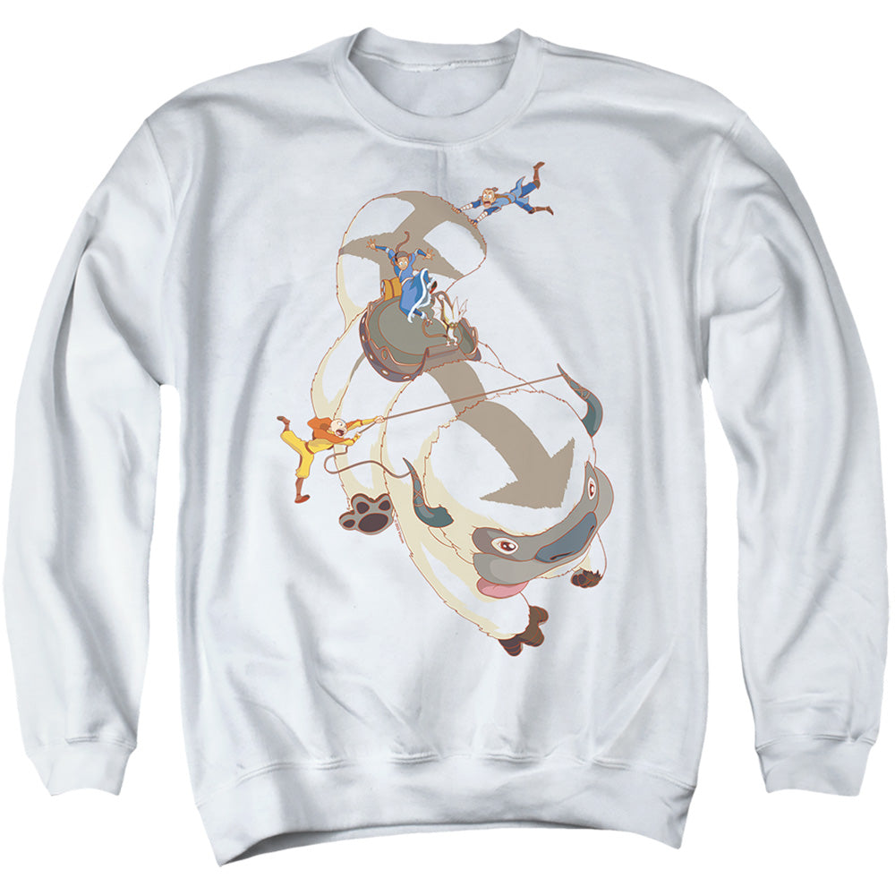 Avatar The Last Airbender Hang On Appa Mens Crewneck Sweatshirt White Style001 T-Shirts, Hoodie | CiraTrend.com (Image 1)