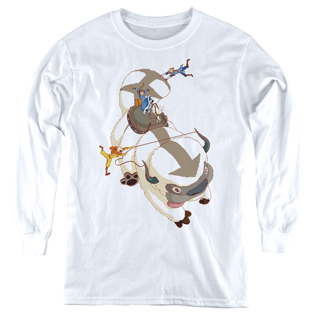 Avatar The Last Airbender Hang On Appa Long Sleeve Kids Youth T Shirt White Hoodie, Sweatshirt | CiraTrend.com