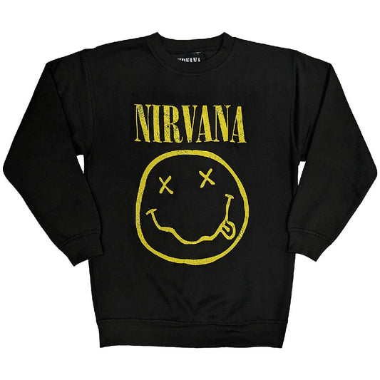 Nirvana | Official Band Sweatshirt | Yellow Happy Face
