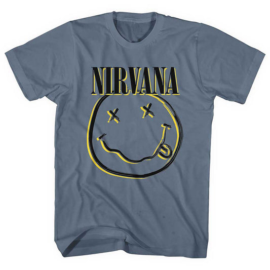 Nirvana | Official Band T-Shirt | Inverse Happy Face Style001
