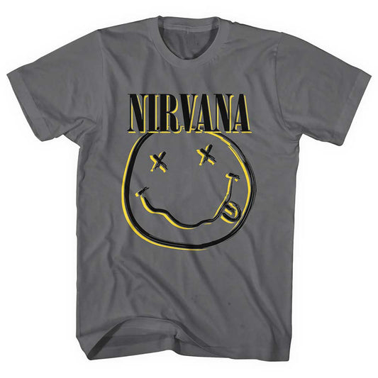 NIRVANA Attractive T-Shirt, Inverse Happy Face Style001