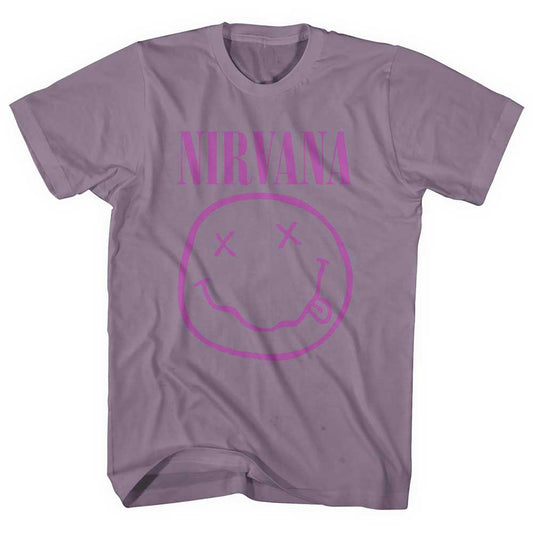 NIRVANA Attractive T-Shirt, Purple Happy Face Style001