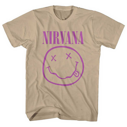 NIRVANA Attractive T-Shirt, Purple Happy Face Style002