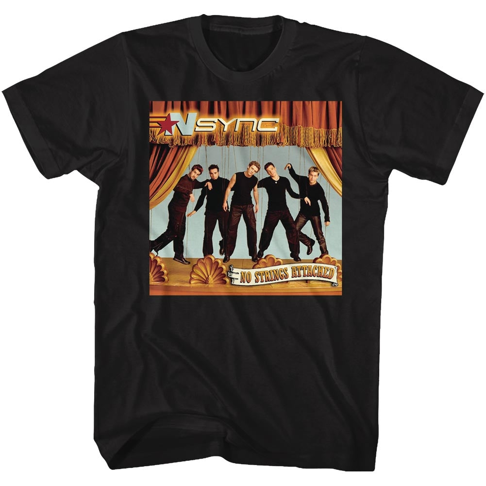 NSYNC Mens S/S T-Shirt - No Strings - Solid Black Hoodie, Sweatshirt | CiraTrend.com