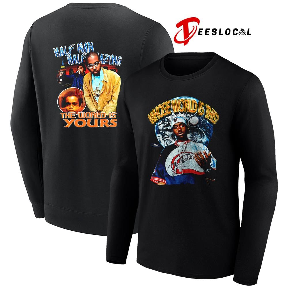 Nas Washed whose world is this half man half amazing the world is yours graphic shirt