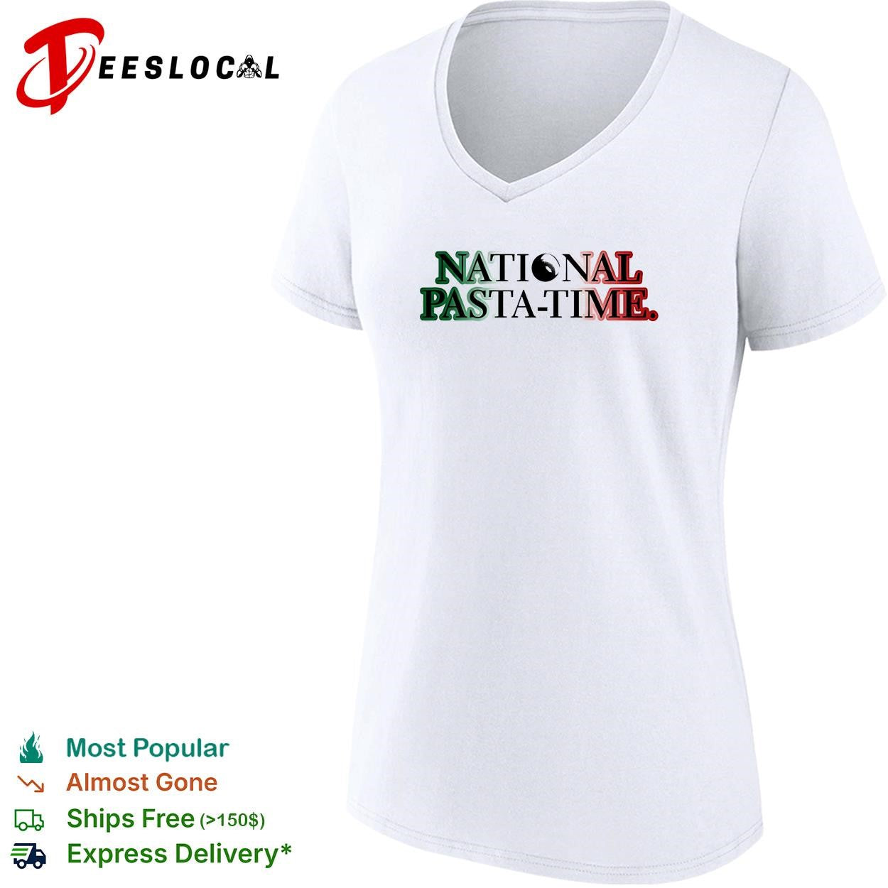 Nation pasta time simple Italy flag pattern shirt