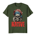 Native American Patriotic Skull Men's T-Shirt Hoodie, Sweatshirt | CiraTrend.com