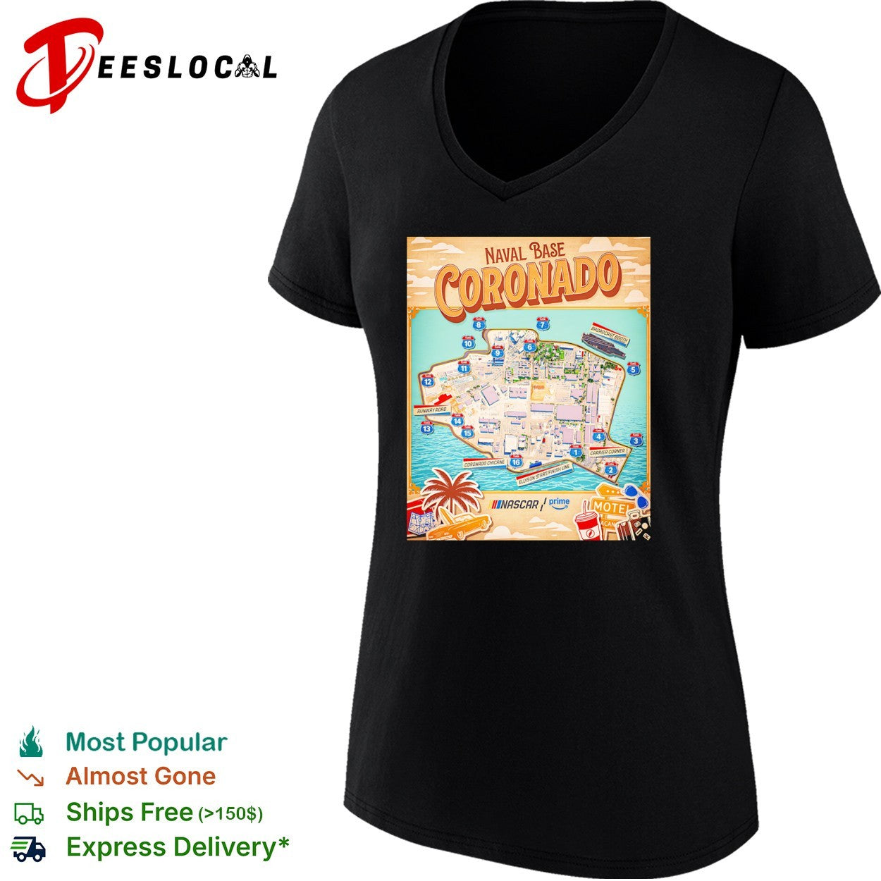 Naval Base Coronado NASCAR Prime Ellyson Start Finish Line Broadcast Booth shirt