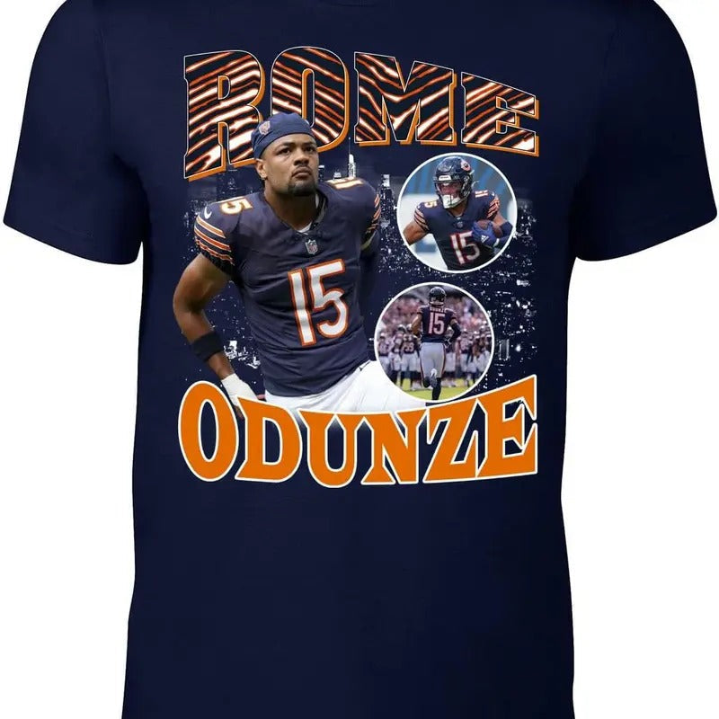 Navy Chicago Rome Odunze Bootleg Style T-Shirt Hoodie, Sweatshirt | CiraTrend.com